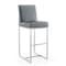 Manhattan Comfort Element 29 Faux Leather Bar Stool in Graphite and Polished Chrome, PK3 3-BS010-GP - alternate 4